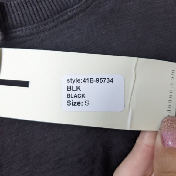 NWT / BLACK SLUB JERSEY T-SHIRT DRESS / HALF SLEEVE WITH POCKETS / SMALL - Picture 6 of 11